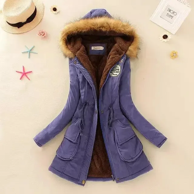 2024 New Autumn Winter Women Cotton Jacket Padded Casual Slim Coat Emboridery Hooded Parkas Wadded Warm Overcoat