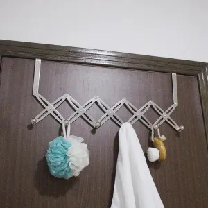 6 Hooks Multifunction Organizer, Foldable Hook Wall Door Hanger, Expandable Coat Rack Hanger, Wall Mounted Pine Hooks