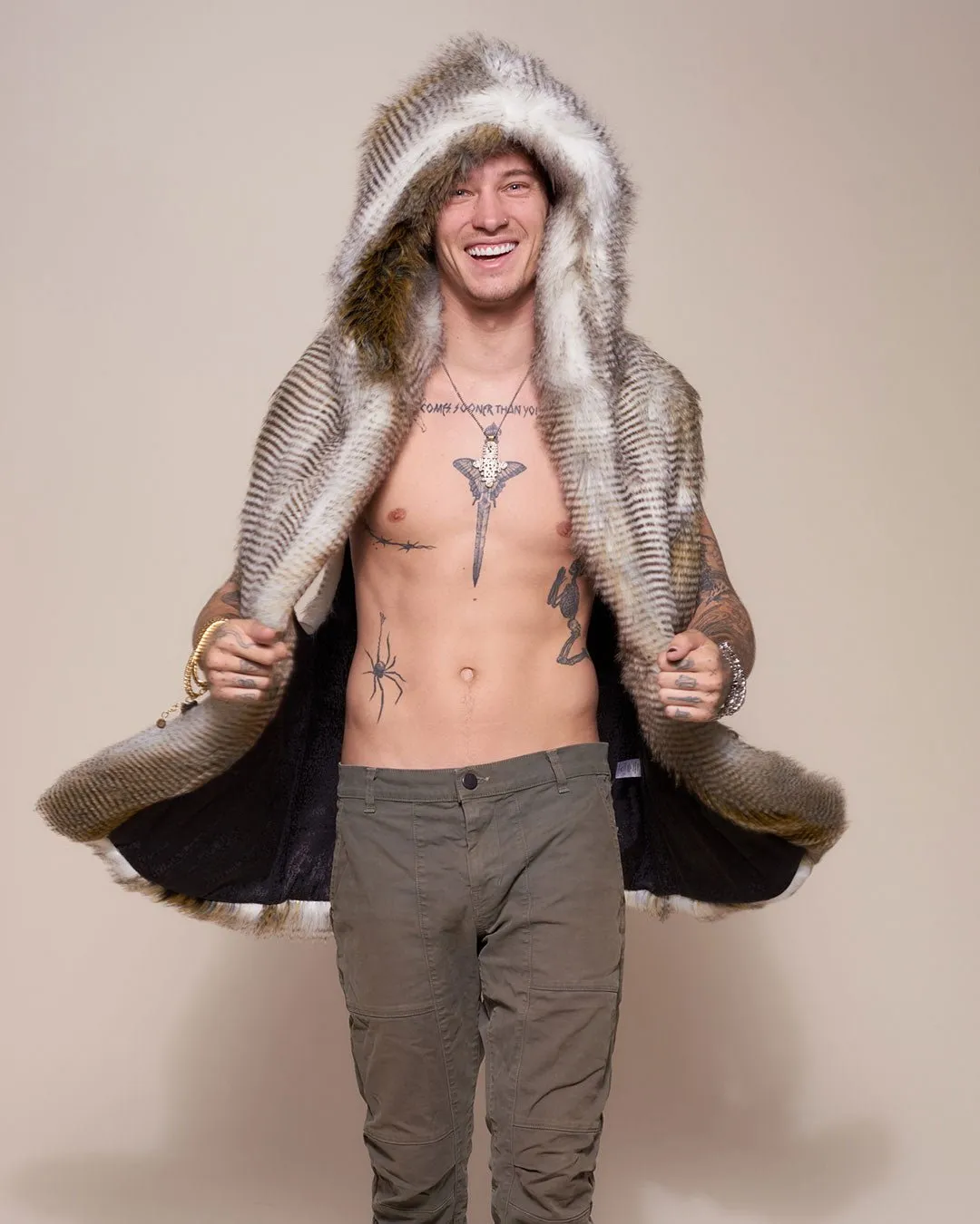 Alaskan Hawk Hooded Faux Fur Vest | Men's