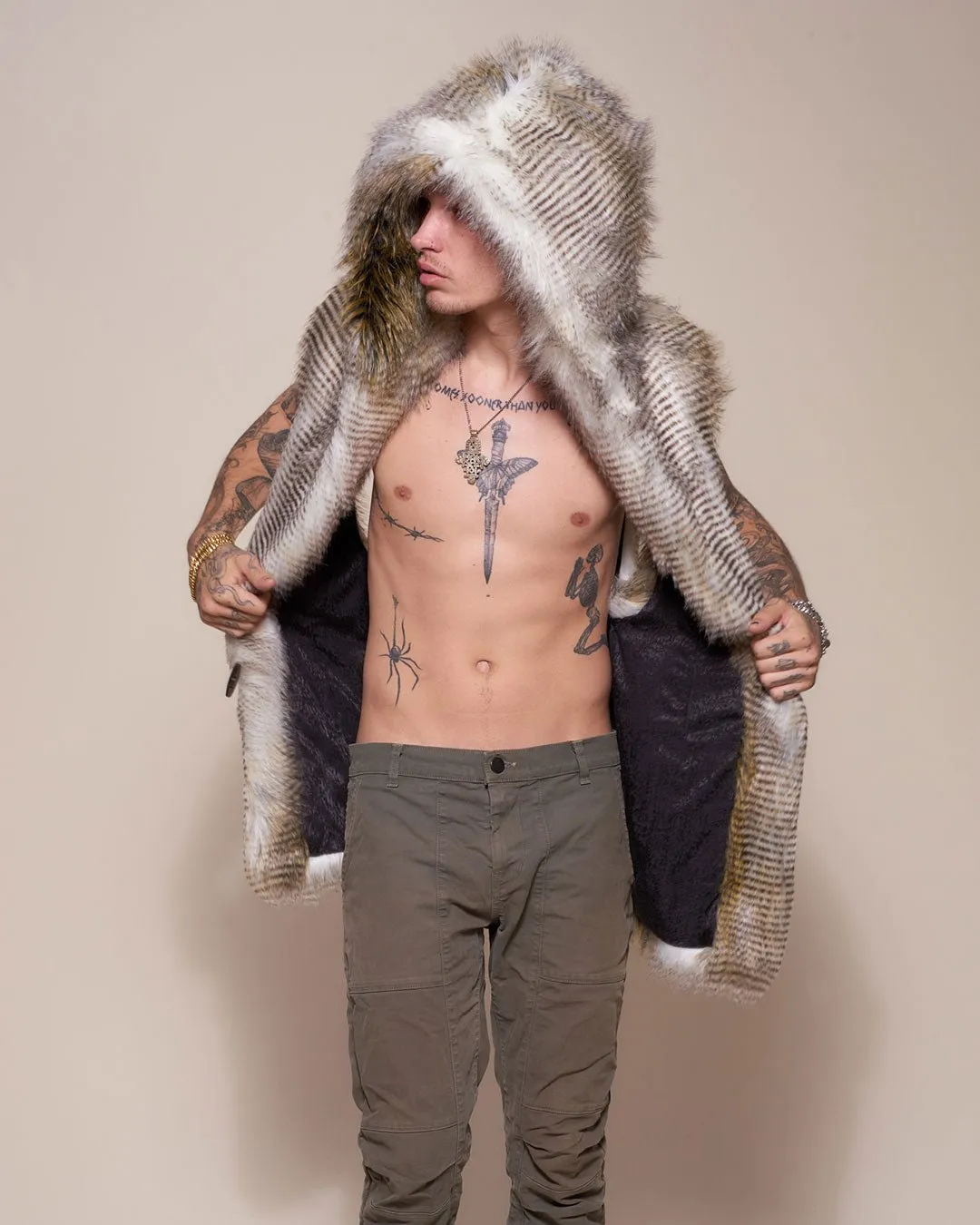 Alaskan Hawk Hooded Faux Fur Vest | Men's