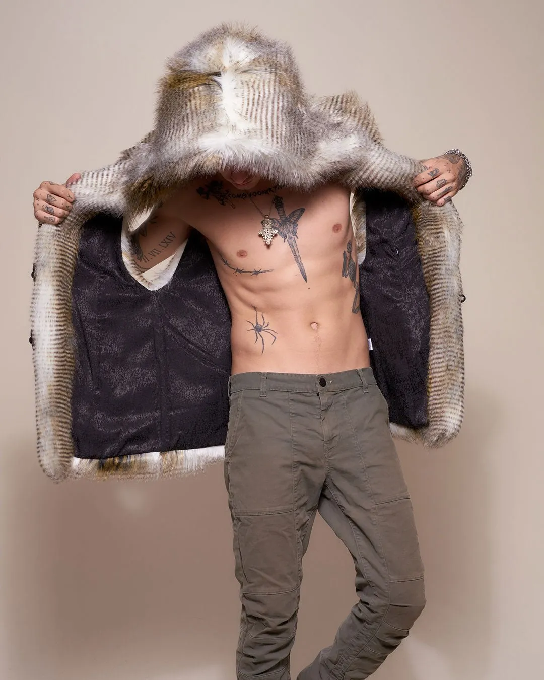 Alaskan Hawk Hooded Faux Fur Vest | Men's