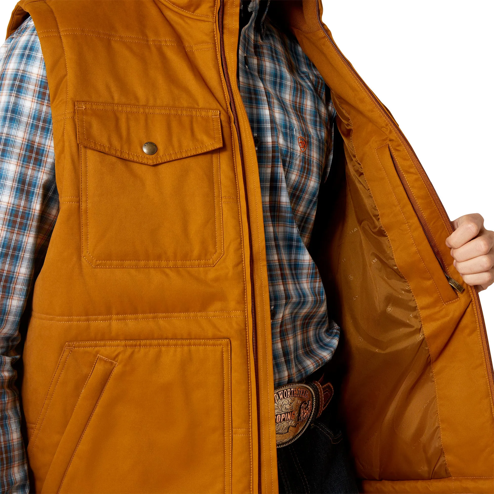 Ariat Men's Grizzly 2.0 Canvas Concealed Carry Chestnut Brown Vest 10046386