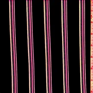 Black/Neon Pink Stripe Double Brushed Jersey Knit Fabric