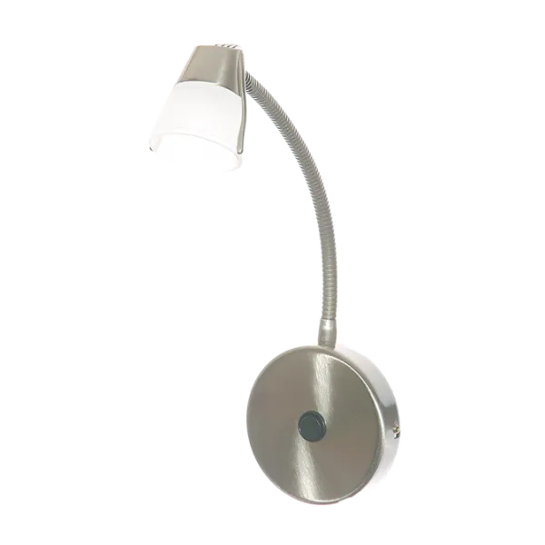 Bright Star Lighting WB005 SATIN CHROME Wall Fitting with Switch and Flexible Arm