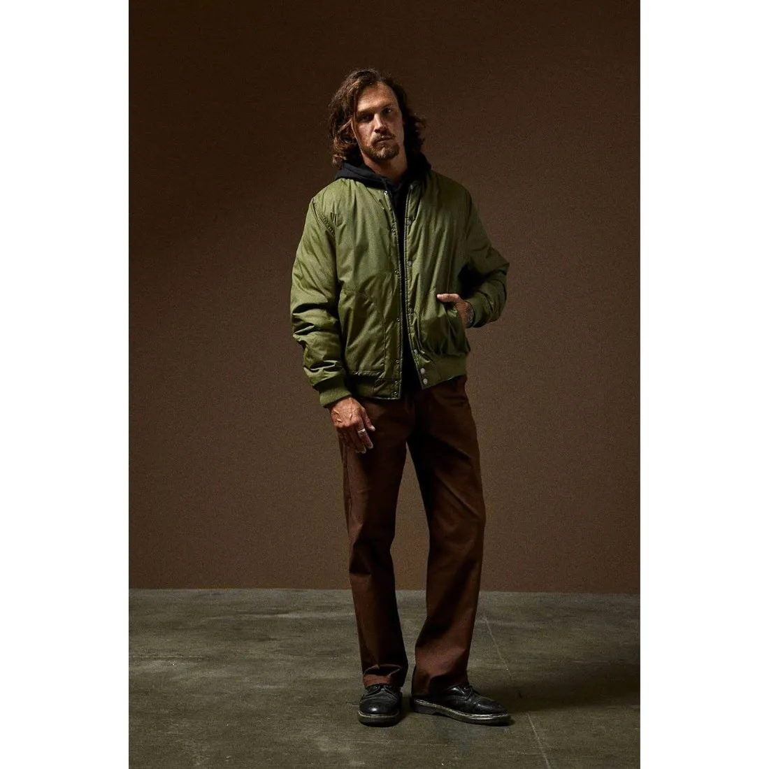 Brixton Dillinger Flight Bomber Jacket - Cypress Green