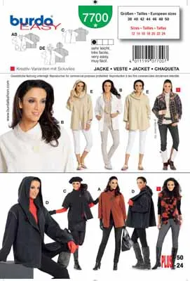 BURDA - 7700 Ladies Jacket