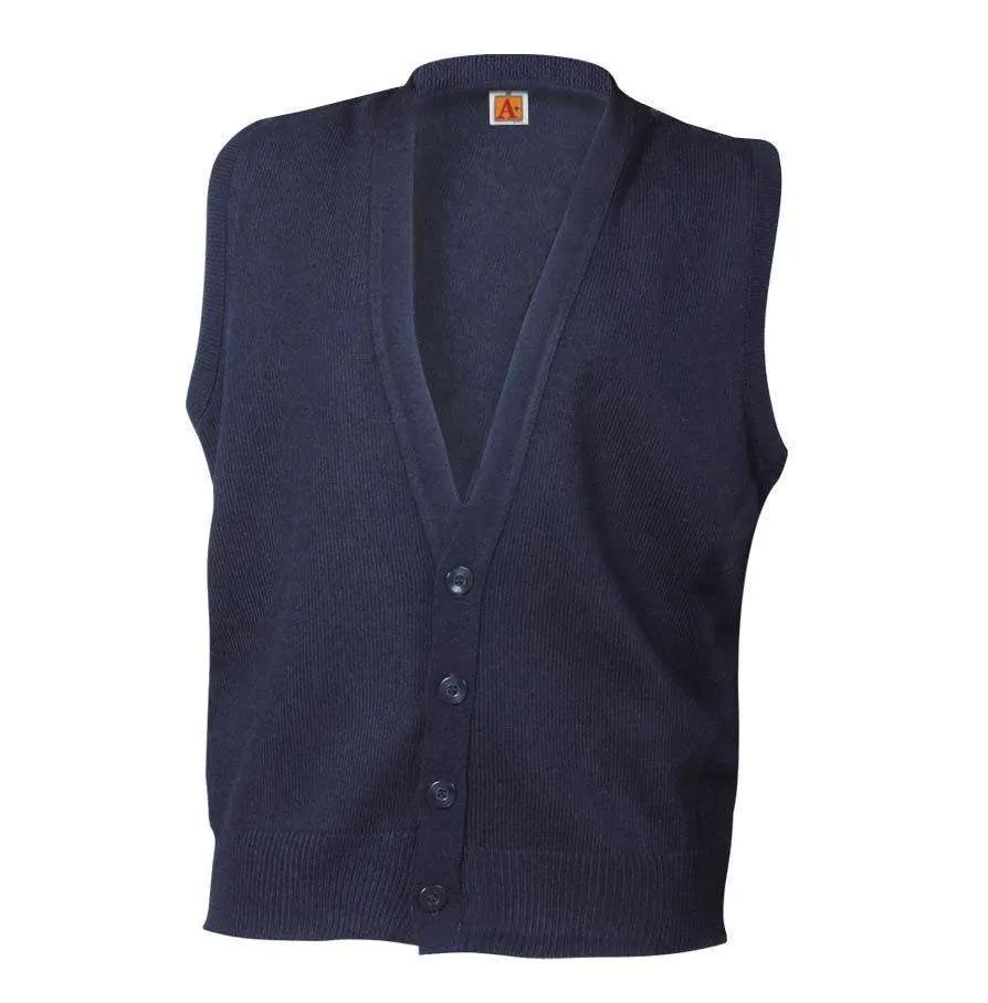 Classic 4-Button Cardigan Vest Color: Navy