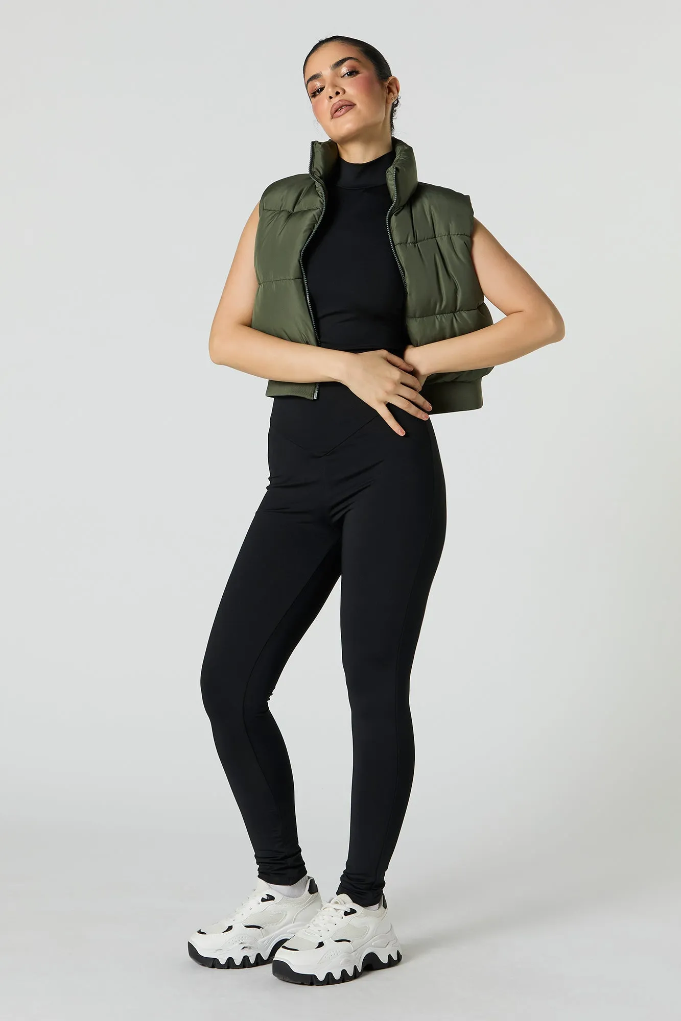 Cropped Puffer Vest