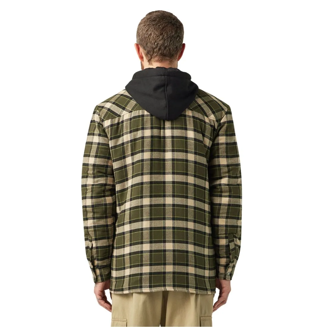 Dickies Men's Hooded Flannel Shirt Jacket with Hydroshield TJ211 - Green