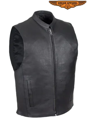 Dream Apparel Mens Leather Motorcycle Club Style Vest