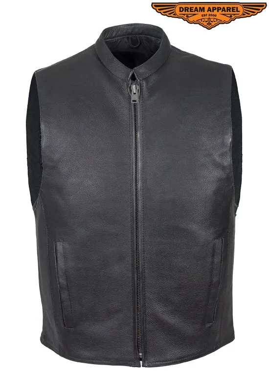 Dream Apparel Mens Leather Motorcycle Club Style Vest