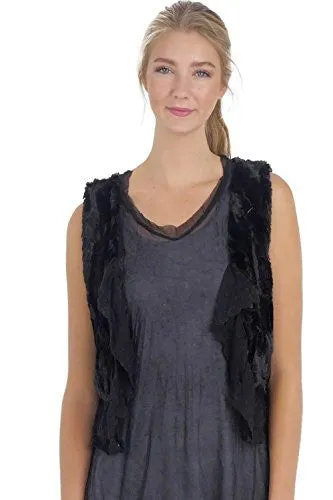 Faux Fur Mini Bolero Vest with Lace Around