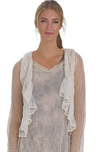 Faux Fur Mini Bolero Vest with Lace Around