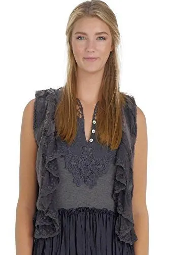 Faux Fur Mini Bolero Vest with Lace Around