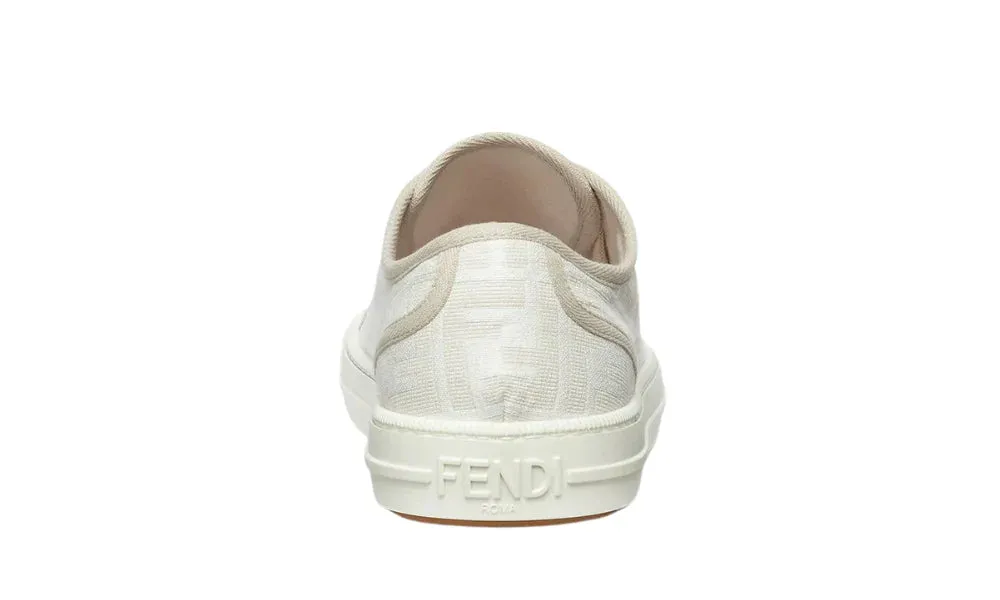 Fendi Domino White Fabric Low-Tops