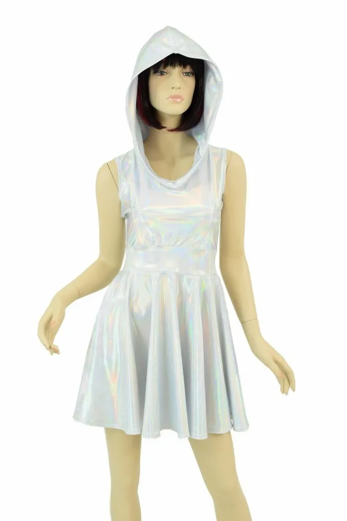 Flashbulb Sleeveless Hoodie Skater Dress