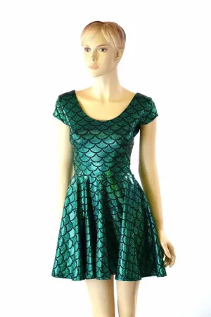 Green Mermaid Skater Dress