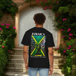 Handmade Unisex T-shirt with Original Jamaican Flag Design