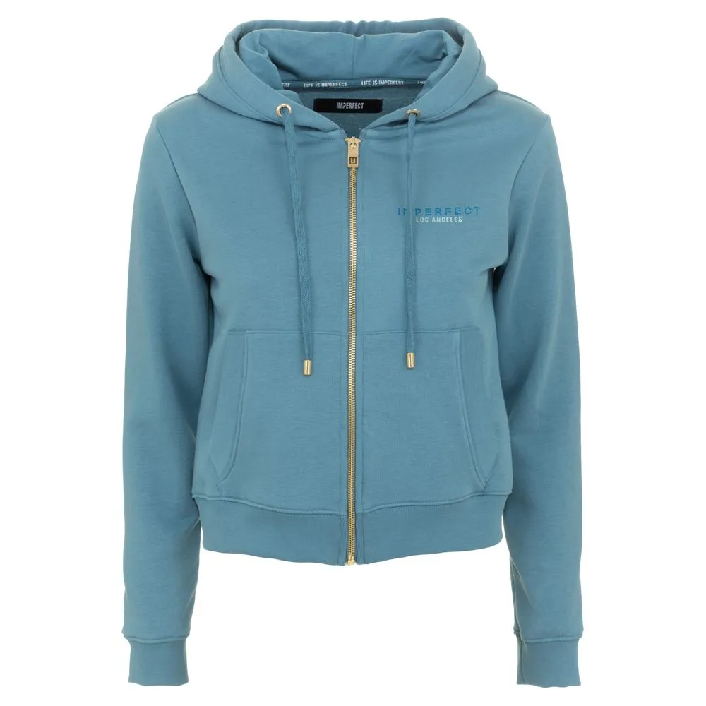 Imperfect Chic Light Blue Hooded Zip Sweatshirt