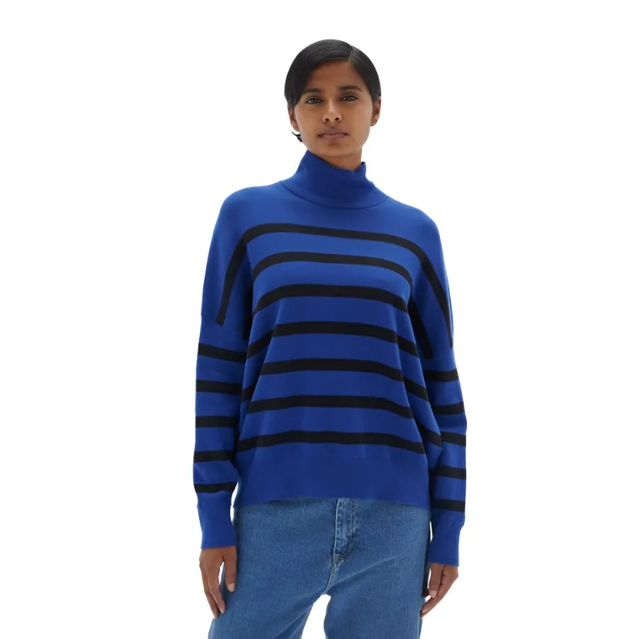 InWear Womens Tenley Turtleneck Pullover Blue/ Black