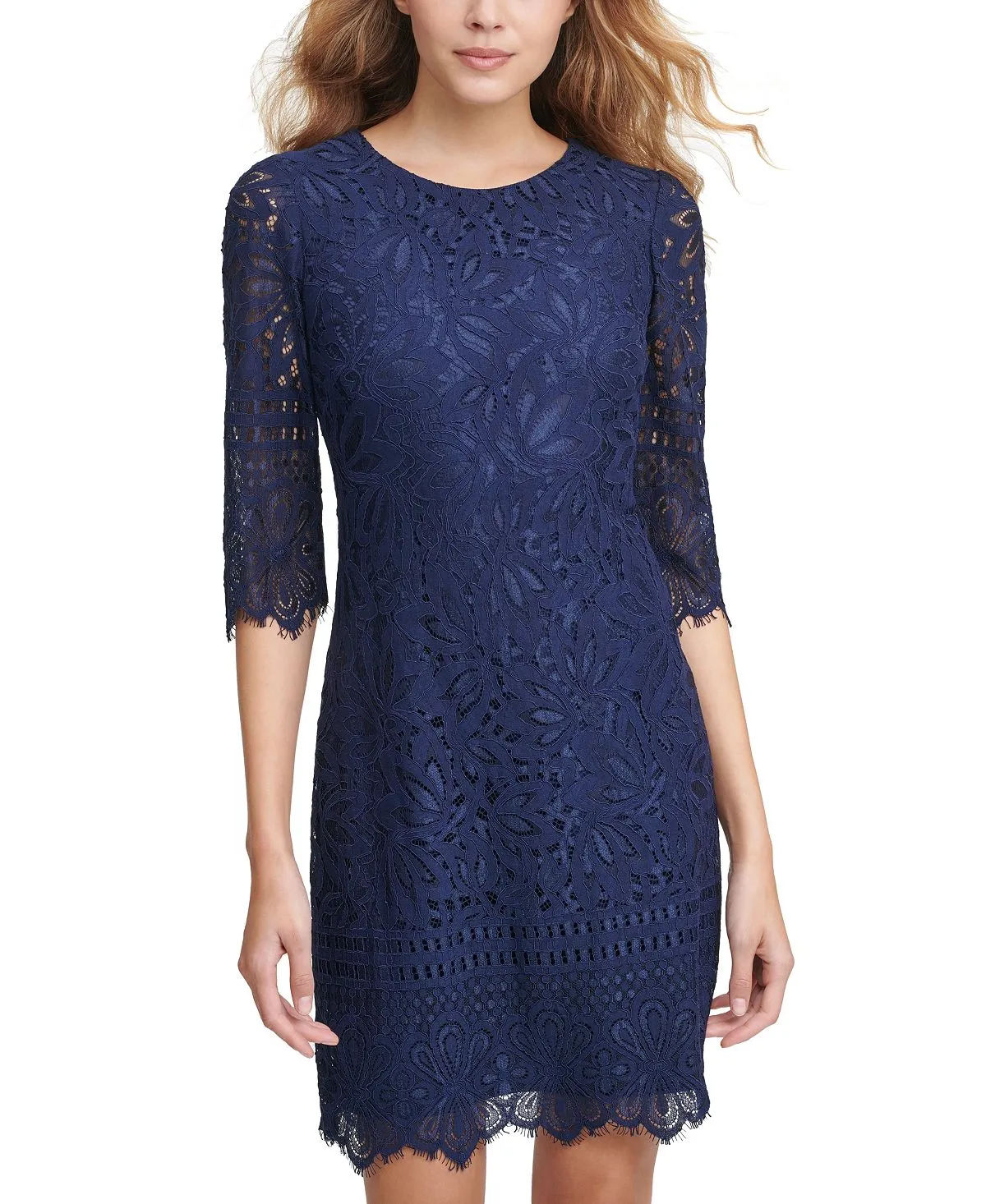 Kensie lace sheath dress, blue