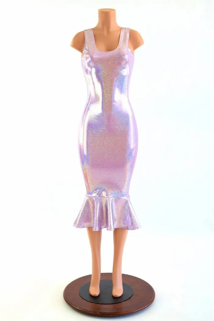 Lilac Holographic Wiggle Dress