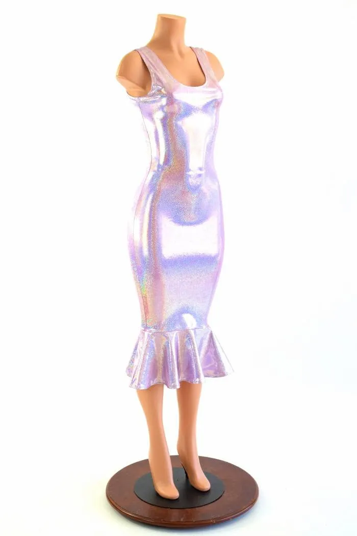 Lilac Holographic Wiggle Dress