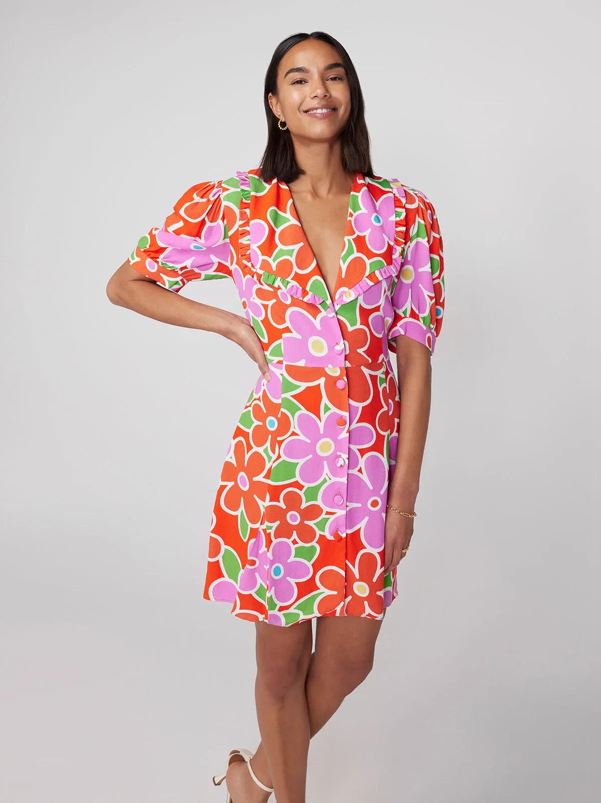 Marta Floral Print Mini Dress