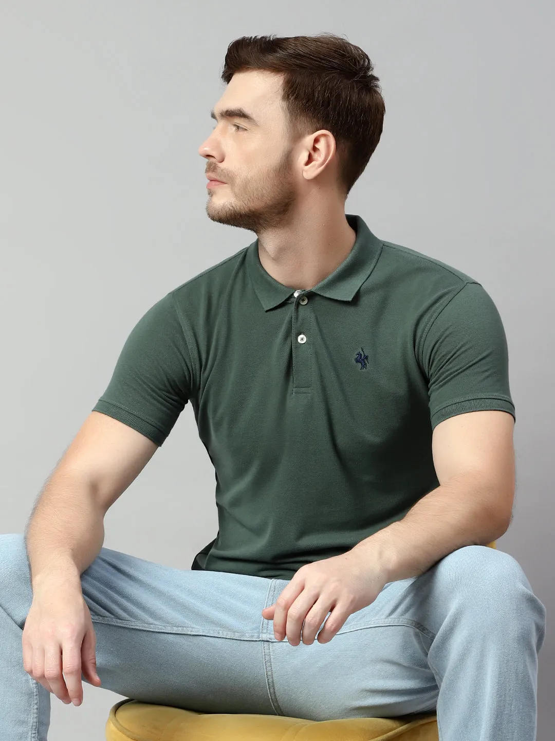 Men Olive T-Shirt