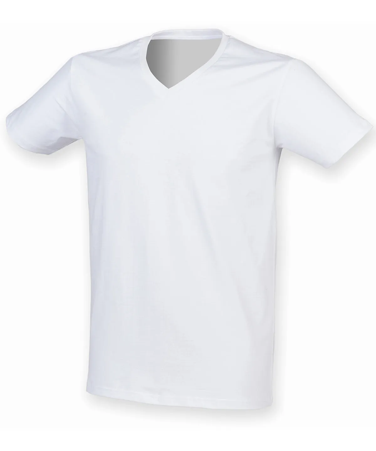 Mens feel good stretch v-neck t-shirt | White