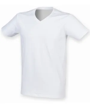 Mens feel good stretch v-neck t-shirt | White