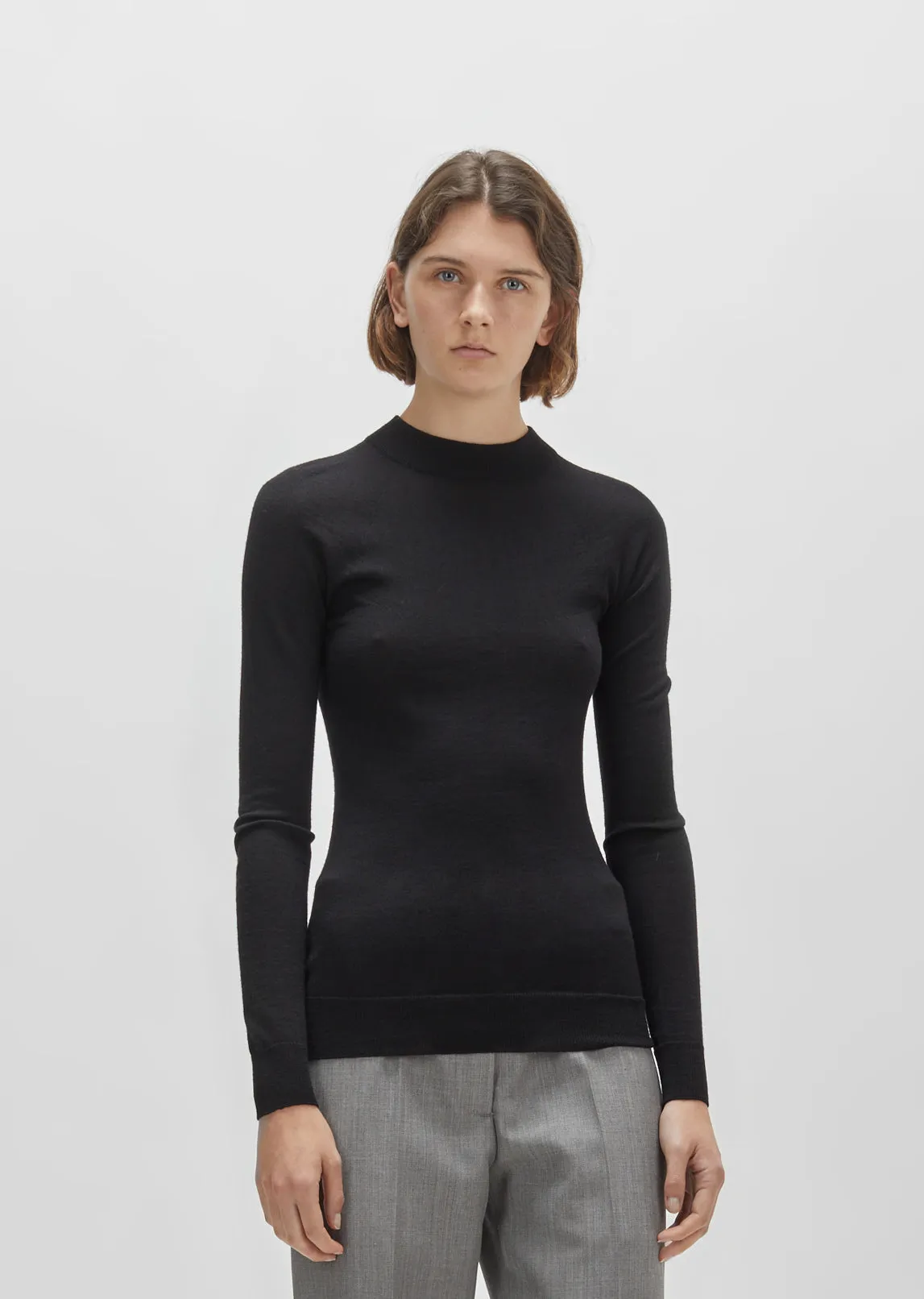 Merino & Silk High-Neck Sweater