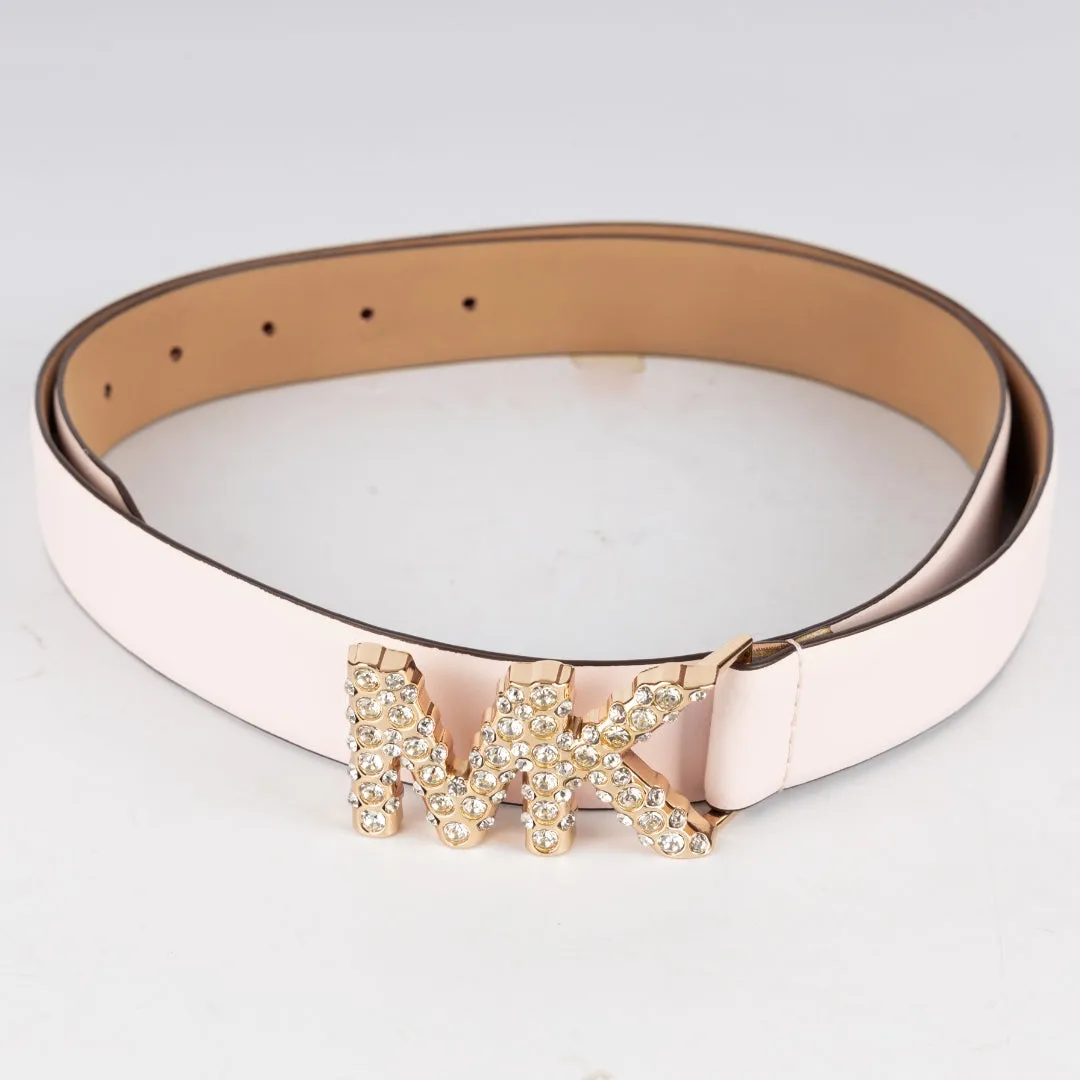 Michael Kors Embellished Buckle Leather Belt