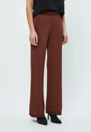 MSAllie Metallic Knit Pants - Dark Cinnamon Brown Metallic