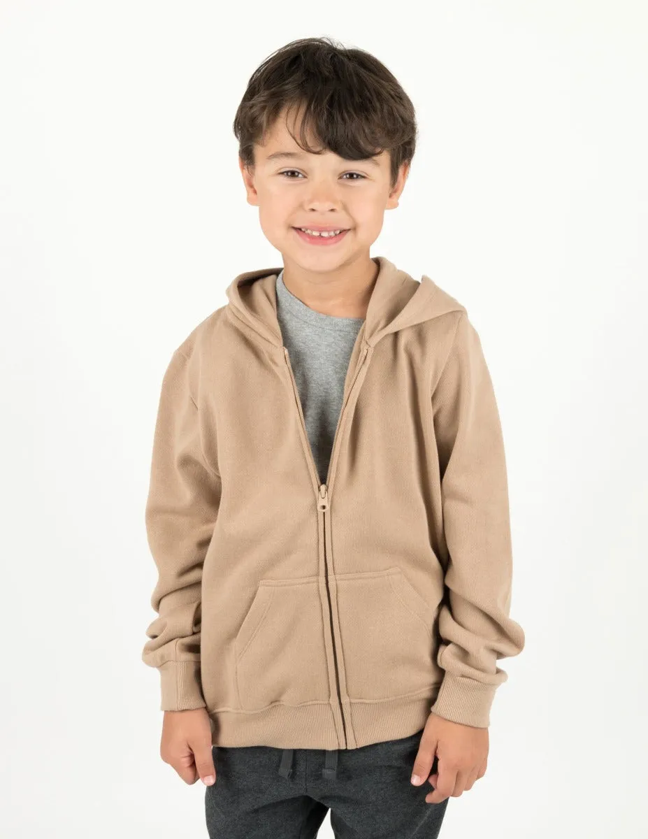 Neutral Solid Color Zip Hoodies