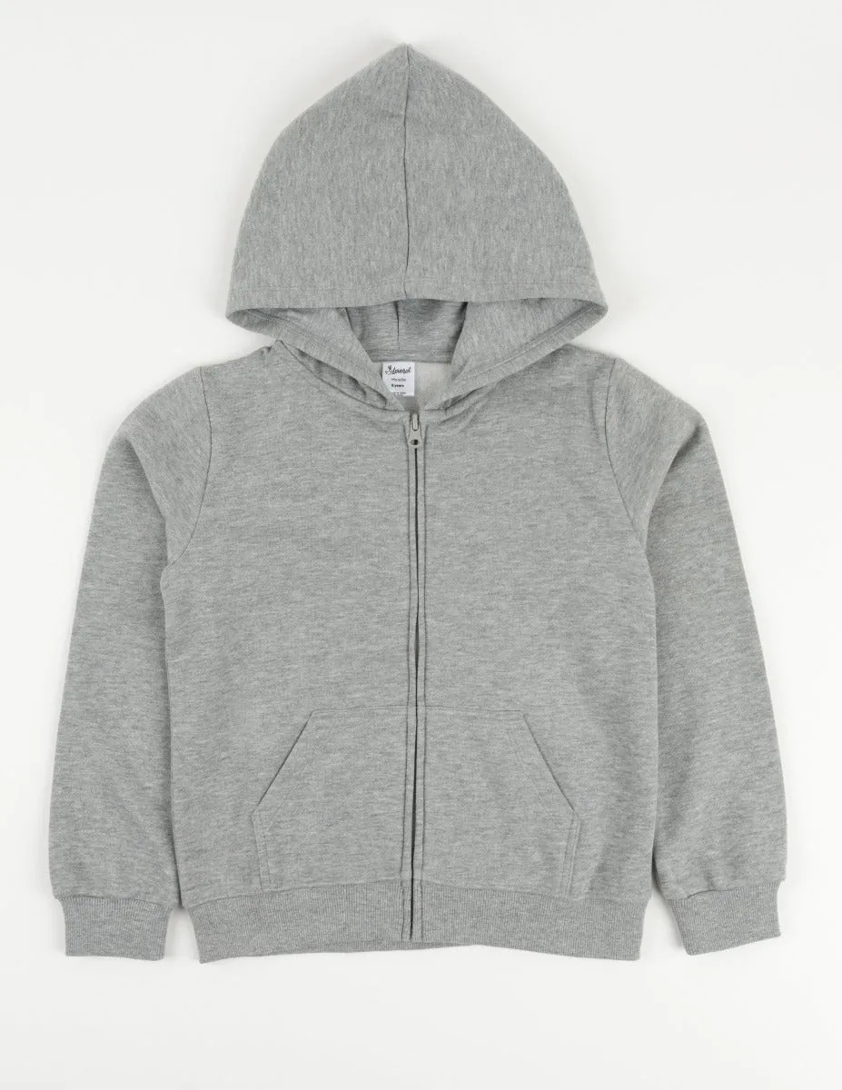 Neutral Solid Color Zip Hoodies