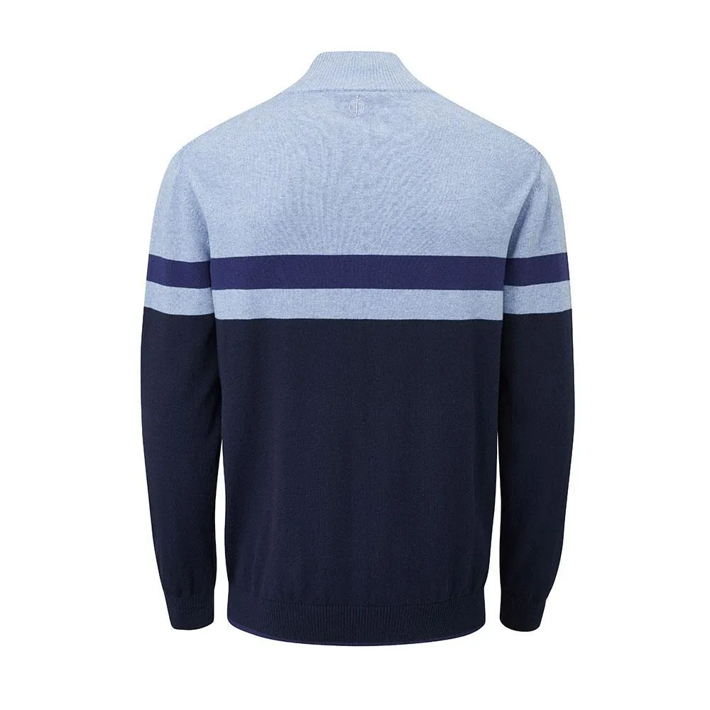 Oscar Jacobson Windsor Pin Cotton Zip Neck Sweater