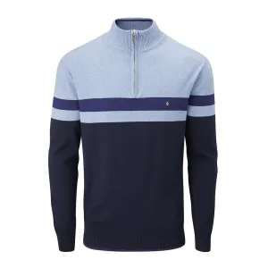 Oscar Jacobson Windsor Pin Cotton Zip Neck Sweater