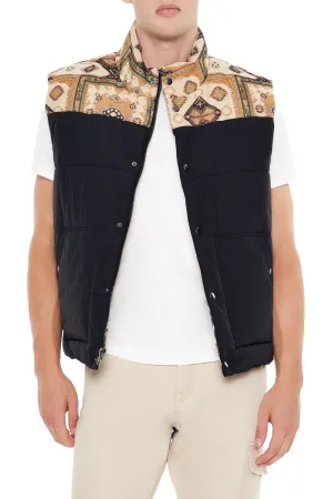 Paisley Colourblock Zip-Up Vest