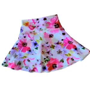 Pink Splash Floral Tennis Skirt