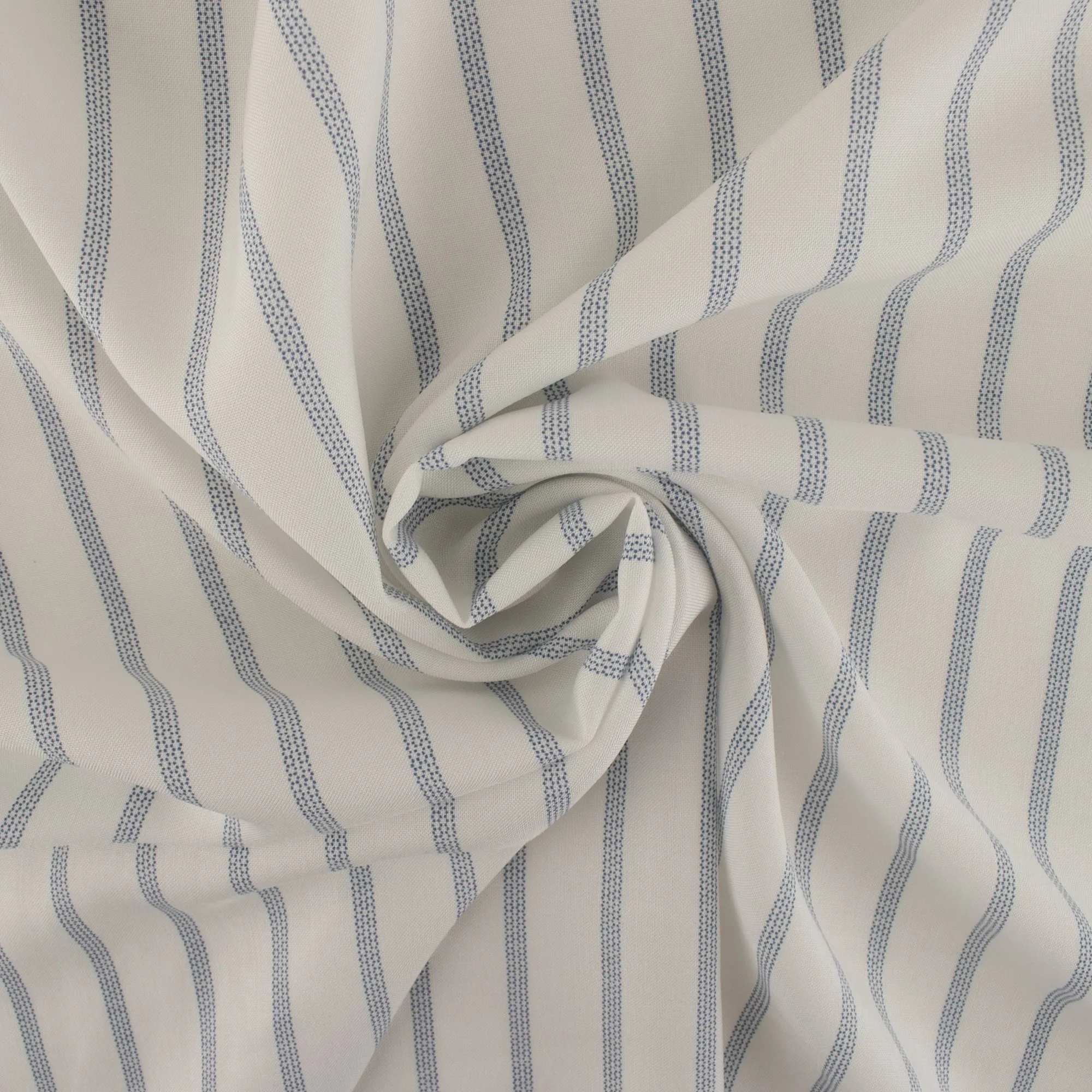 Rayon Poplin Stripe - Honeycomb Stripe - Blue