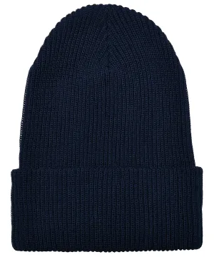 Recycled yarn ribbed knit beanie (1504RY) | Navy