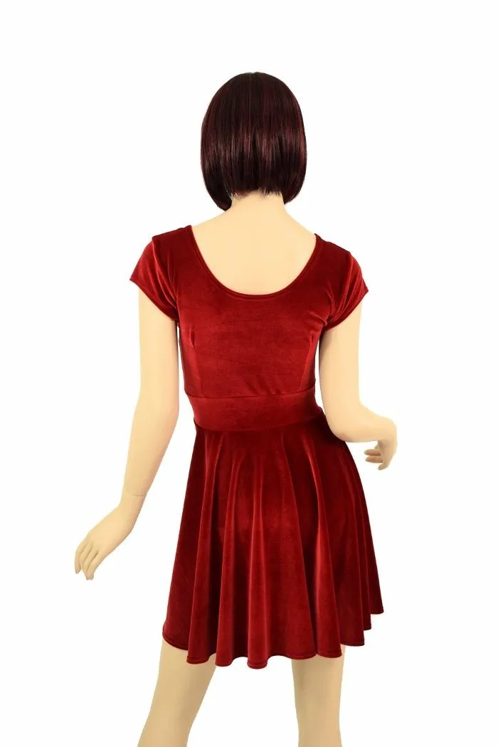 Red Velvet Skater Dress