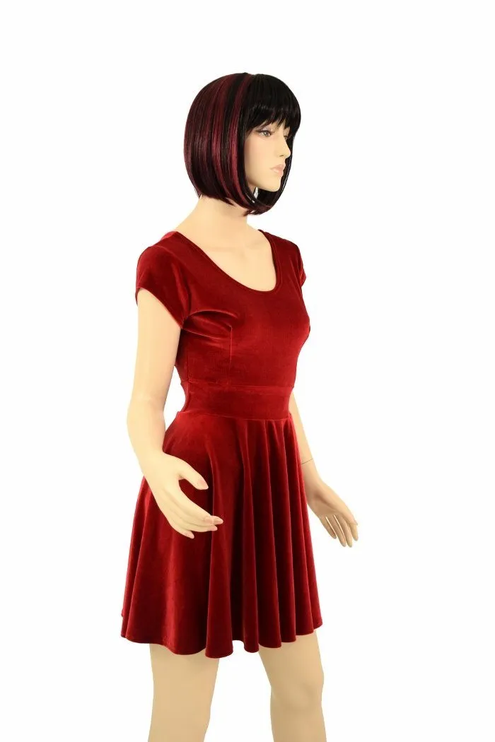 Red Velvet Skater Dress