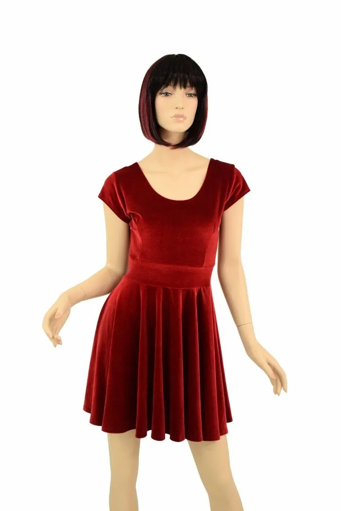 Red Velvet Skater Dress