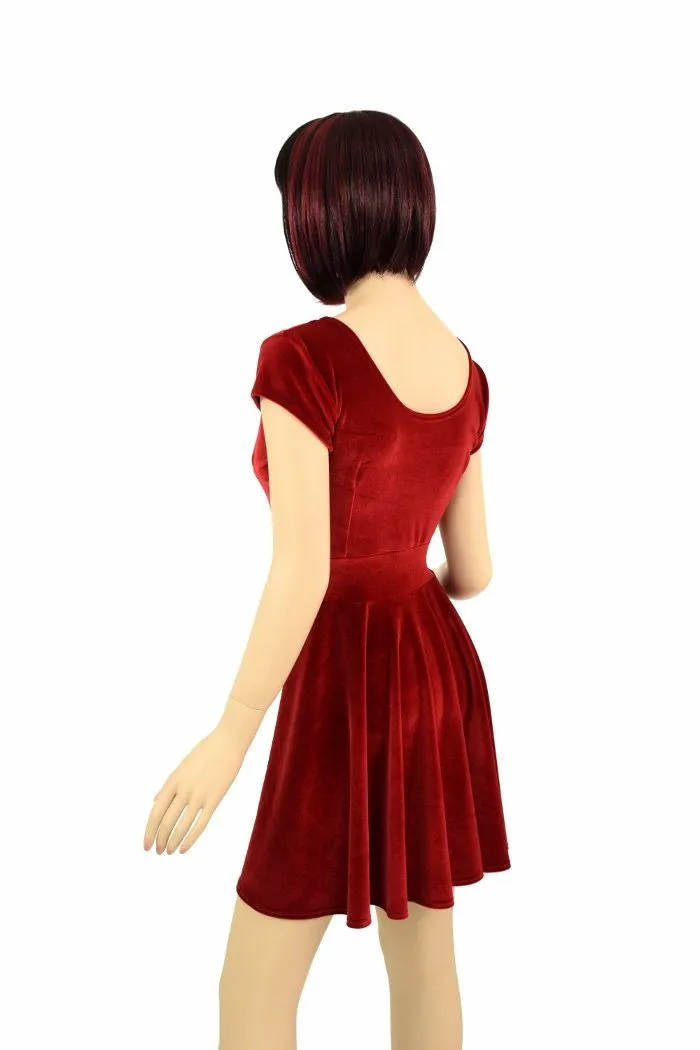 Red Velvet Skater Dress