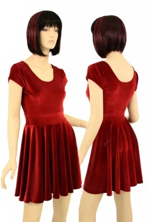 Red Velvet Skater Dress