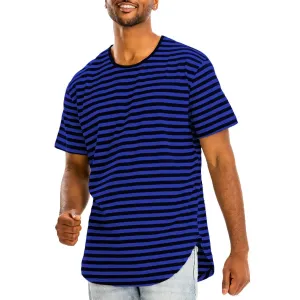 Royal Blue Extended Striped T-shirt