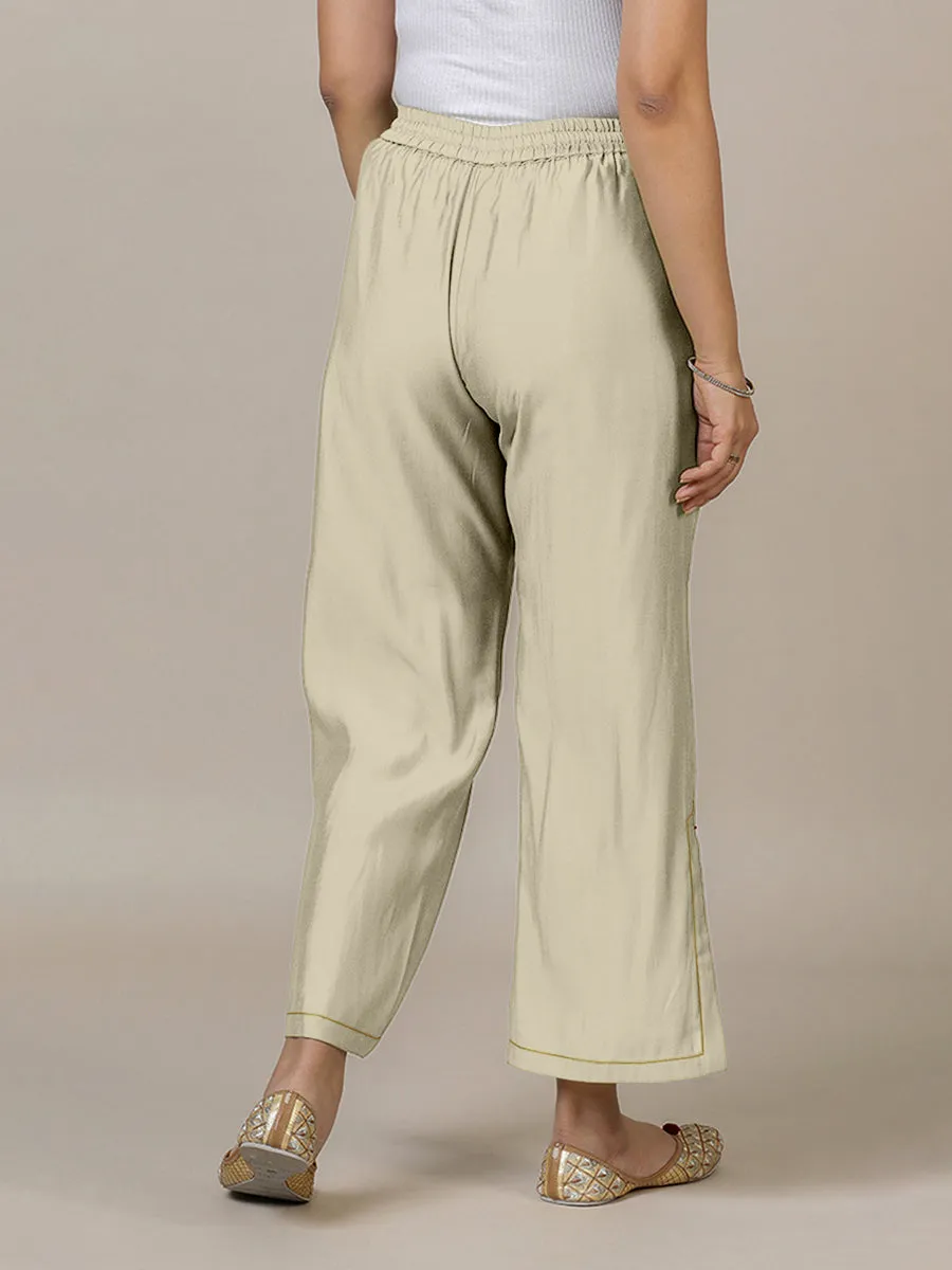 Saba x Rozaana | Ivory Cotton Silk Pants