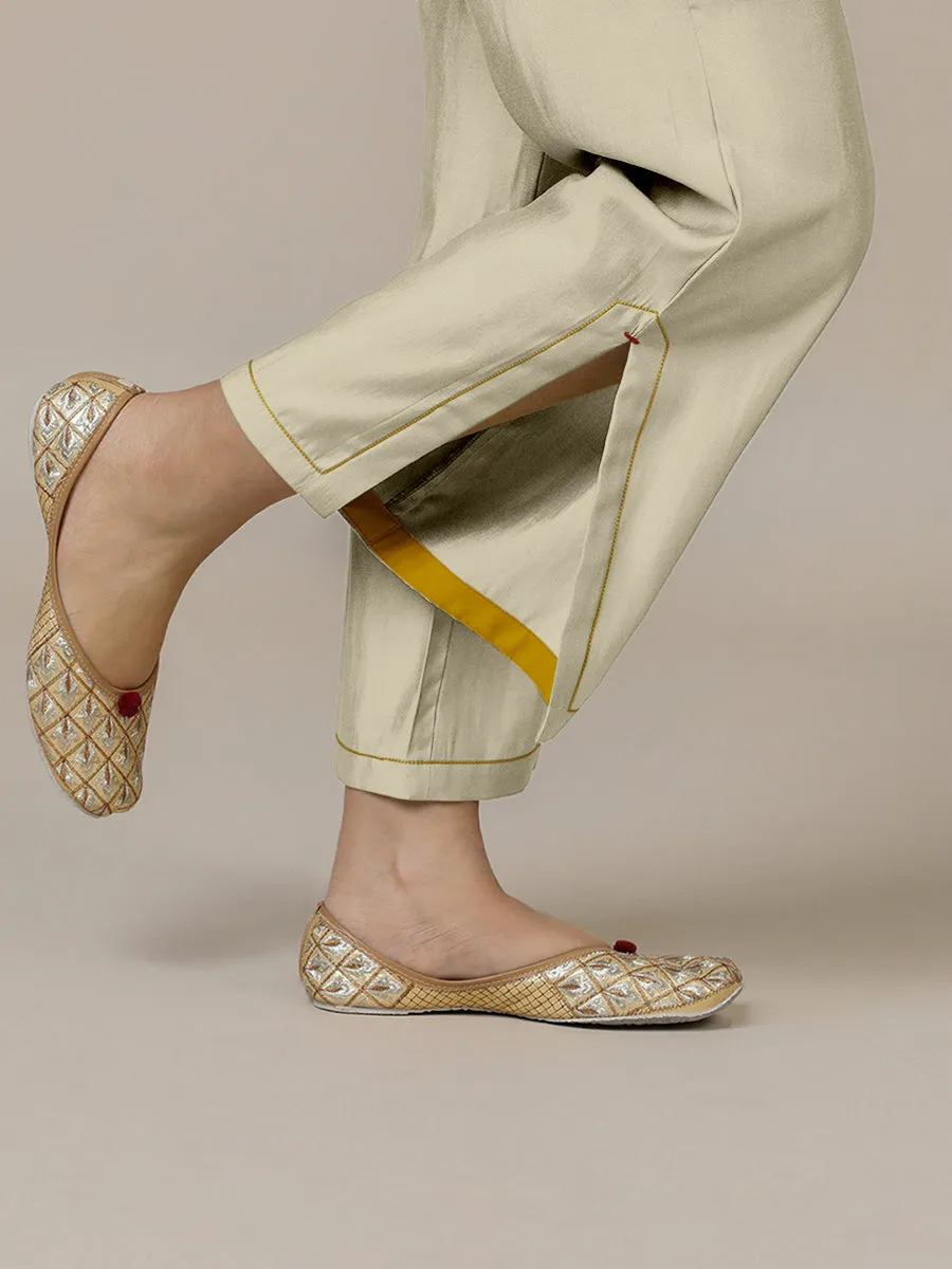 Saba x Rozaana | Ivory Cotton Silk Pants